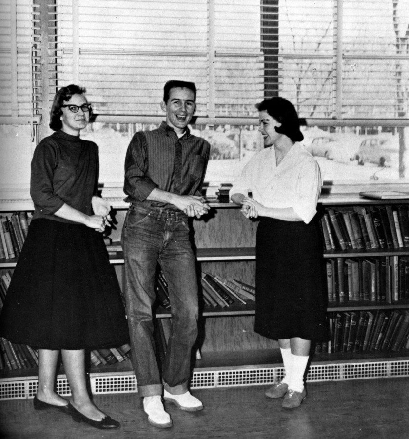 hanging out at the library